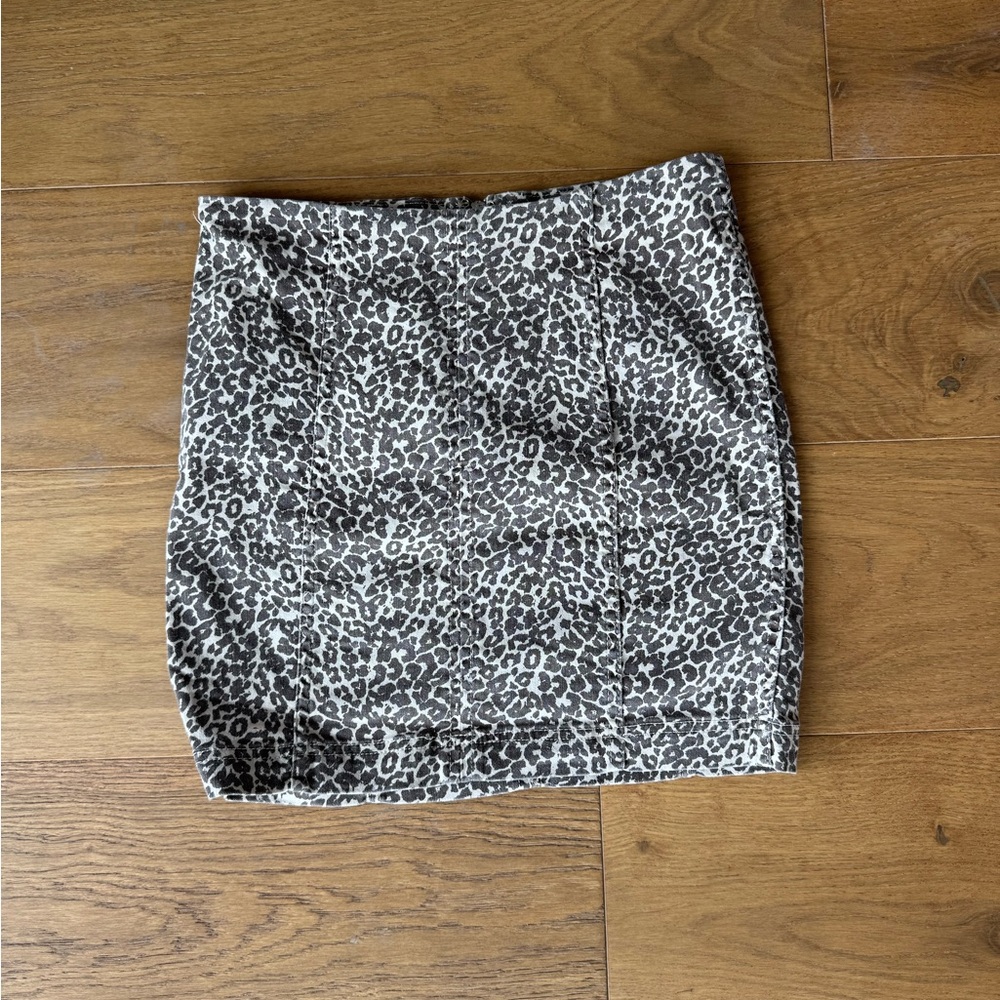 Free people Leopard Print Mini Skirt